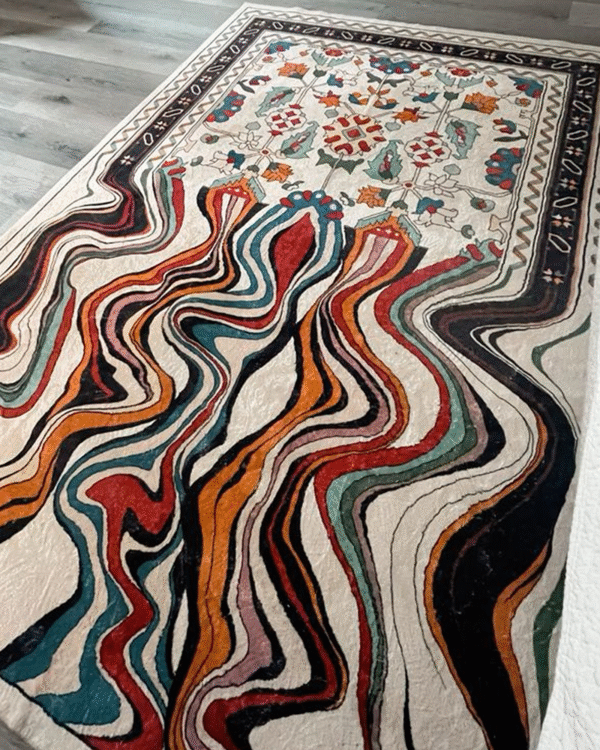 💧 Watercolor Splash Art Rug