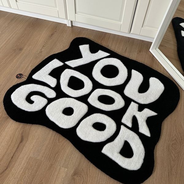 😎 3D “You Look Good” Quote Rug