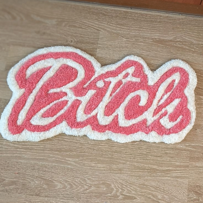 💋 3D “Bitch” Quote Rug - Image 1
